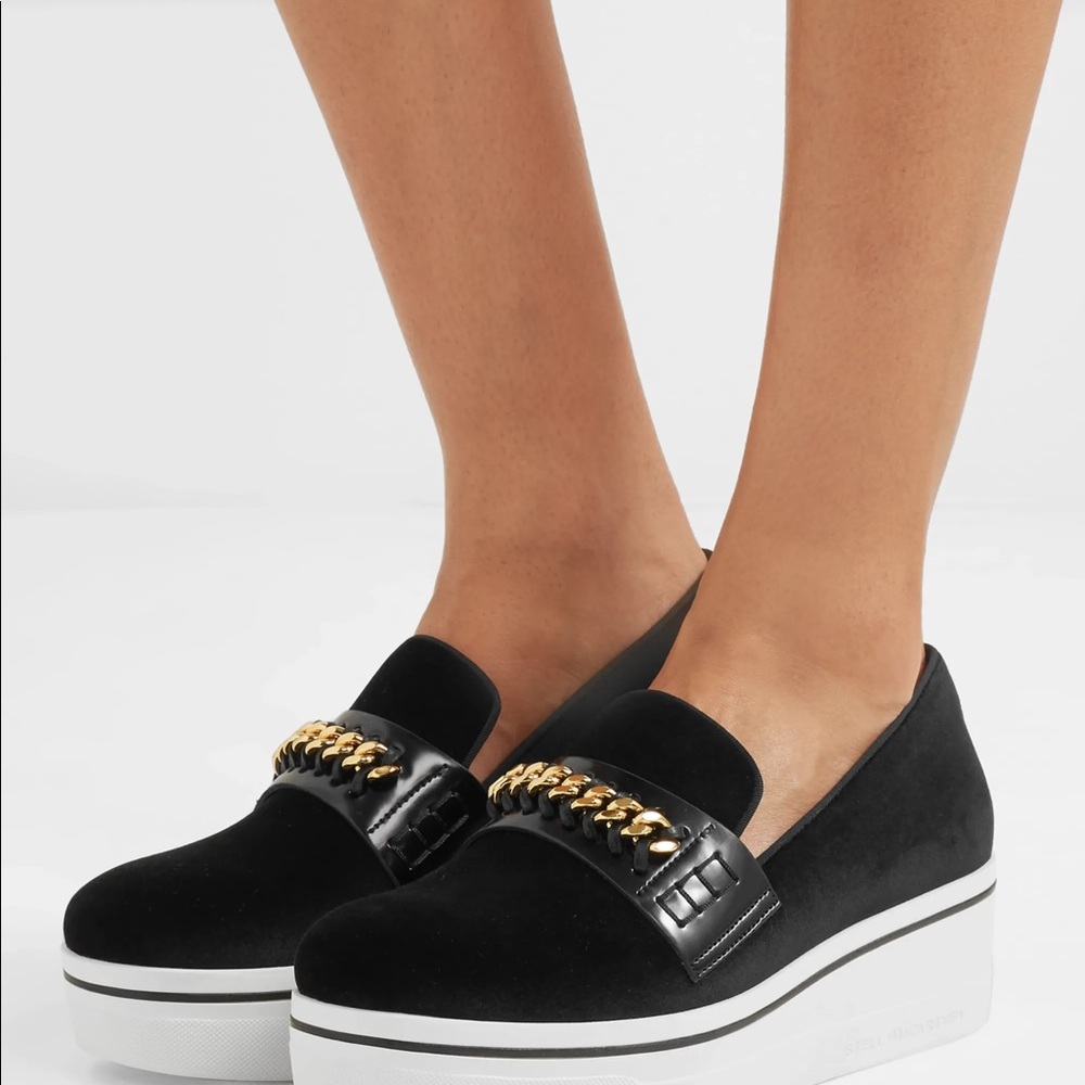 Stella McCartney Slip-On Platforms Loafers Velvet